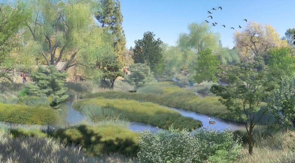 Rendering of Arboretum Waterway improvements
