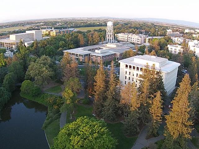 Aerial shot of UC Davis campus.